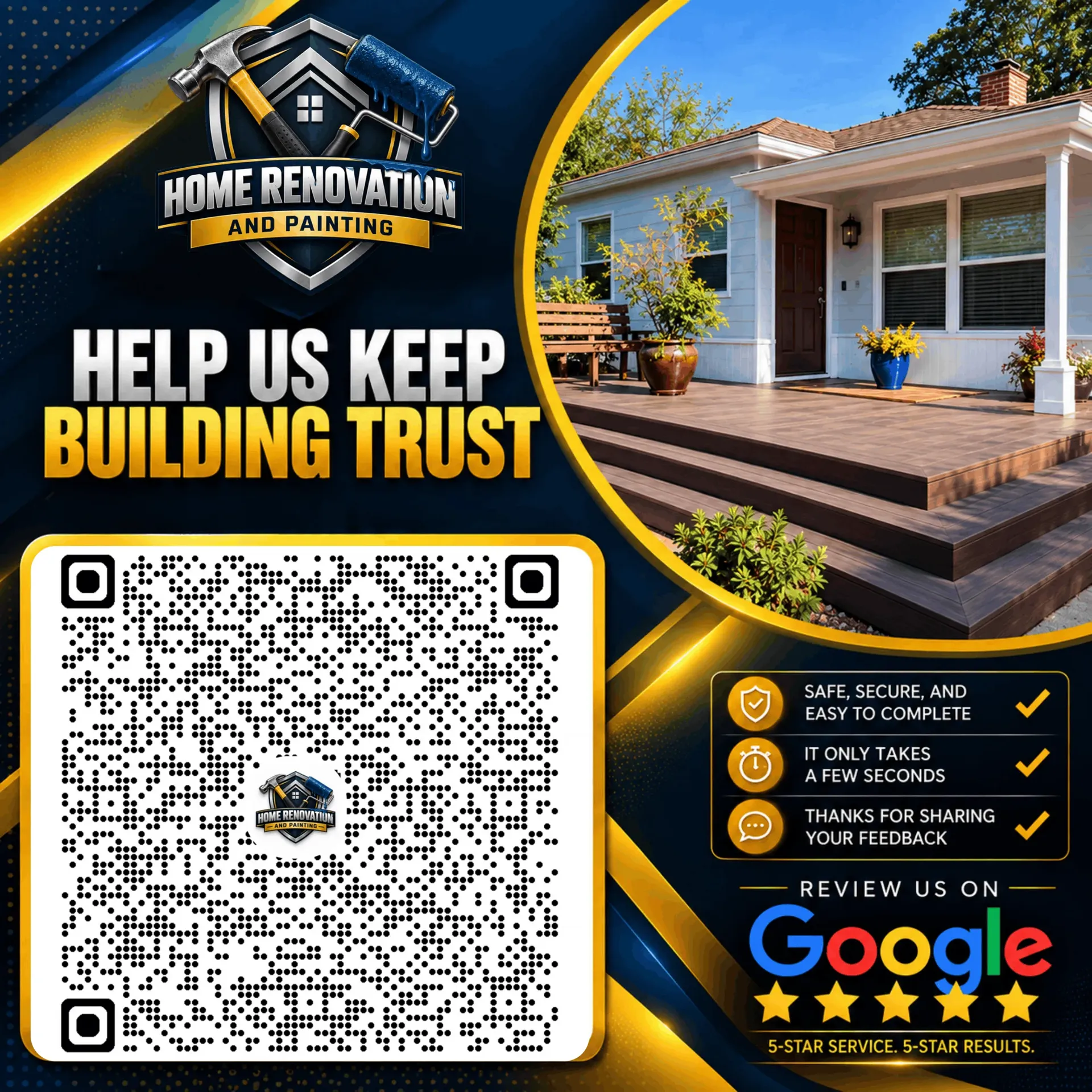 Home Renovation and Painting invitation to share feedback